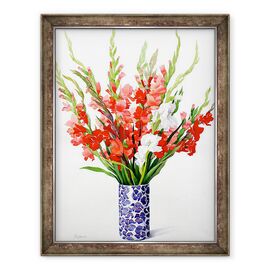 Tablou inramat - Christopher Ryland - Gladioli rosii si albe - - Roveli