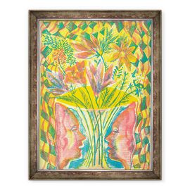Tablou inramat - Mary Kuper - Fete si flori - - Roveli