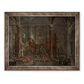 Tablou inramat - Francesco Guardi - Ceremonia pontificala in SS. Giovanni e Paolo, Venetia, 1782 - - Roveli