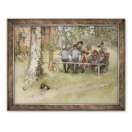 Tablou inramat - Carl Larsson - Mic dejun sub Big Birch, din seria A Home - - Roveli