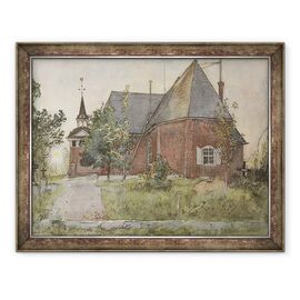 Tablou inramat - Carl Larsson - Biserica Sundborn veche, din seria O casa - - Roveli