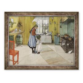 Tablou inramat - Carl Larsson - Bucataria, din seria O casa - - Roveli