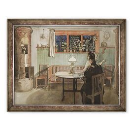 Tablou inramat - Carl Larsson - Cand copiii s-au dus la culcare, din seria O casa - - Roveli