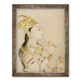Tablou inramat - Scoala Mughal - Portretul idealizat al imparatesei Mogul Nur Jahan - - Roveli