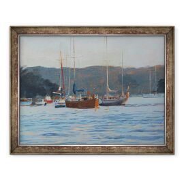 Tablou inramat - Jennifer Wright - Iahturi de seara Salcombe, ulei la bord - - Roveli