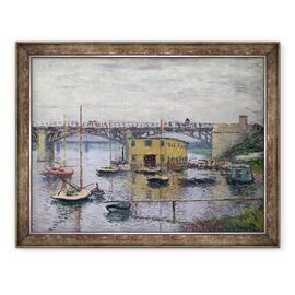 Tablou inramat - Claude Monet - Podul de la Argenteuil intr-o zi gri - - Roveli