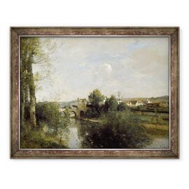 Tablou inramat - Jean Baptiste Camille Corot - Sena si Podul Vechi la Limay - - Roveli