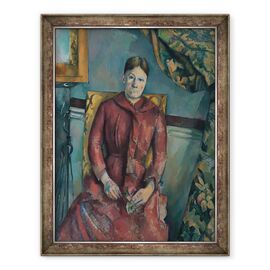 Tablou inramat - Paul Cezanne - Madame Cézanne intr-o rochie rosie - - Roveli