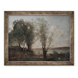 Tablou inramat - Jean Baptiste Camille Corot - Barca printre stuf - - Roveli