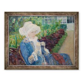 Tablou inramat - Mary Stevenson Cassatt - Lydia crosetat in gradina la Marly - - Roveli