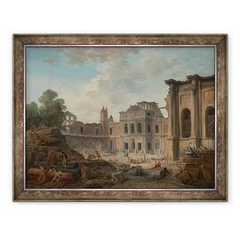 Tablou inramat - Hubert Robert - Demolarea castelului Meudon - - Roveli