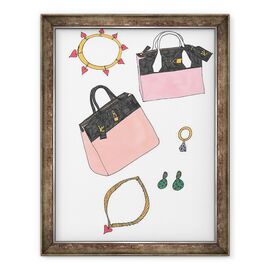 Tablou inramat - Daisy de Villeneuve - 2 genti y accesorios - - Roveli
