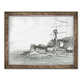 Tablou inramat - Vincent Alexander Booth - HMS Dreadnought pe mare, 2017 - - Roveli