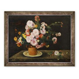 Tablou inramat - Gustave Courbet - Buchet de Asters - - Roveli