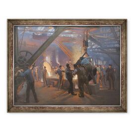 Tablou inramat - Peder Severin Kroyer - Turnatorie de fier Burmeister si Wain - - Roveli