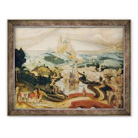 Tablou inramat - Scoala olandeza - Sosirea in Betleem - - Roveli