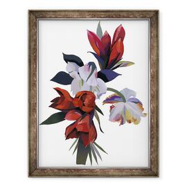 Tablou inramat - Hiroyuki Izutsu - Floare desenata in culoarea rosie - - Roveli