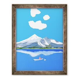 Tablou inramat - Hiroyuki Izutsu - Pescuitul pe lacul de iarna - - Roveli