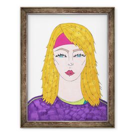 Tablou inramat - Daisy de Villeneuve - Fata blonda cu Headband roz - - Roveli