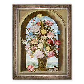 Tablou inramat - Ambrosius Bosschaert the Elder - Vaza de flori intr-o fereastra - - Roveli