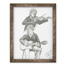 Tablou inramat - Vincent Alexander Booth - Chitaristul si violonistul la cafeneaua de 8 zile Manchester, 2007 - - Roveli