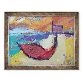 Tablou inramat - Sara Hayward - Barca rosie Iona - - Roveli