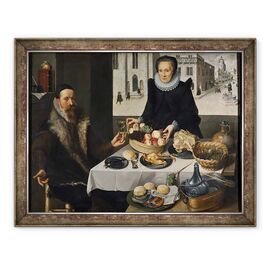 Tablou inramat - Lucas van Valckenborch - Portret dublu al unui cuplu in varsta - - Roveli