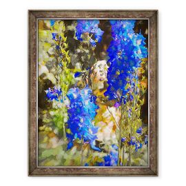 Tablou inramat - Helen White - Delphiniums Albastru, 2019 - - Roveli