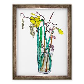 Tablou inramat - Sarah Thompson-Engels - Narcisele si catkins - - Roveli