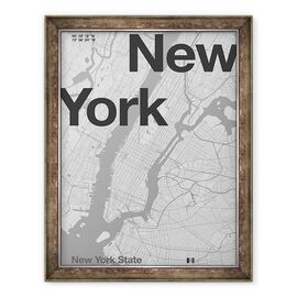 Tablou inramat - Florent Bodart - Harta minimala din New York - - Roveli