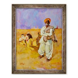 Tablou inramat - Sue Wales - Barbat camila indian, 2020 - - Roveli