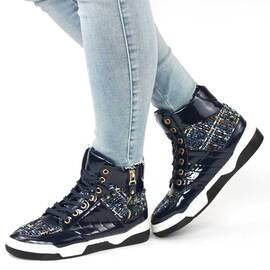 ​Ghete dama lacuite cu talpa cusuta, joasa, pentru tinute casual-sport JD-D72-BLUE, Culoare (12): Albastru, Marime (12): 39 - - Roveli