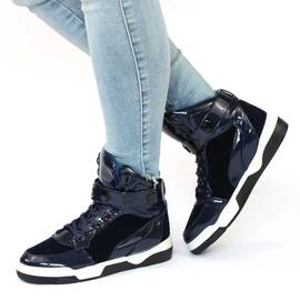 ​Ghete dama lacuite cu talpa cusuta, joasa, pentru tinute casual-sport JY-D14-BLUE, Culoare (12): Albastru, Marime (12): 36 - - Roveli