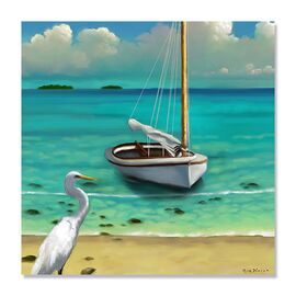 Tablou Canvas - Plutire in senin IV, Barca, Mare, Apa, Barza - - Roveli