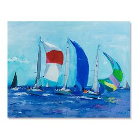 Tablou Canvas - Barci, albastru, panza - - Roveli