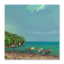 Tablou Canvas - Plutire in senin II, Barci, Lac, Apa - - Roveli