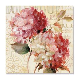 Tablou Canvas - Armonios V, Flori, Maro, Roz, Retro, Marime: 60 x 60 cm - - Roveli