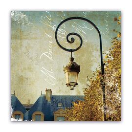 Tablou Canvas - Oras, Paris, Lampadar, Vintage, Marime: 60 x 60 cm - - Roveli