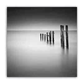 Tablou Canvas - Monochrom, Ceata, Mare, Port, Marime: 60 x 60 cm - - Roveli