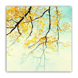 Tablou Canvas - Copac, Flori, Galben - - Roveli