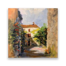 Tablou Canvas - Vara II, Oras, Cladiri, Pictura, Marime: 60 x 60 cm - - Roveli