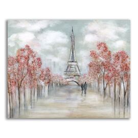 Tablou Canvas - Oras, Paris, Cuplu, Iubire, Toamna, Marime: 60 x 75 cm - - Roveli