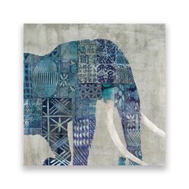 Tablou Canvas - Animal, Elefant, Africa, Pictura, Albastru - - Roveli