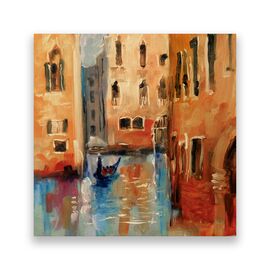 Tablou Canvas - Venetia I, Oras, Cladiri, Pictura, Vara, Marime: 60 x 60 cm - - Roveli