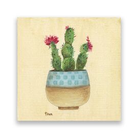 Tablou Canvas - Floral, Flori, Cactus, Vaza, Pictura - - Roveli