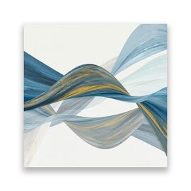 Tablou Canvas - Abstract, Forme, Modern, Albastru, Valuri, Marime: 60 x 60 cm - - Roveli
