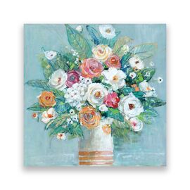 Tablou Canvas - Floral, Flori, Buchet, Vaza, Pictura, Primvara, Multicolor - - Roveli