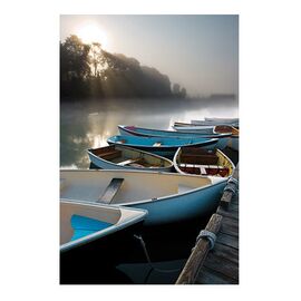 Tablou Canvas - Schif, Dimineata, Ceata, Barca - - Roveli