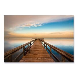 Tablou Canvas - Apus de soare, Mare, Pod, Punte, Marime: 80 x 120 cm - - Roveli