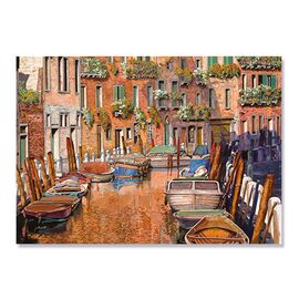 Tablou Canvas - Venetia Curbura Canalului, Punte, Pod, Barci, Gondole - - Roveli